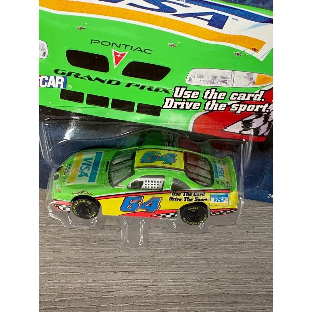 Hot Wheels Racing 1/64 Die Case Vehicle #64- Green Yellow- Visa- New in Package